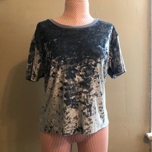 PINK by Victoria secret blue crushed velvet shirt